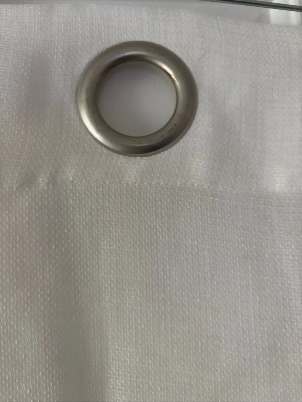 Four White Linen Blend  Curtain 32x84  in Panels with Silver Grommets